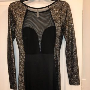 Cherry Mellow Sheer Black and Glitter Dress